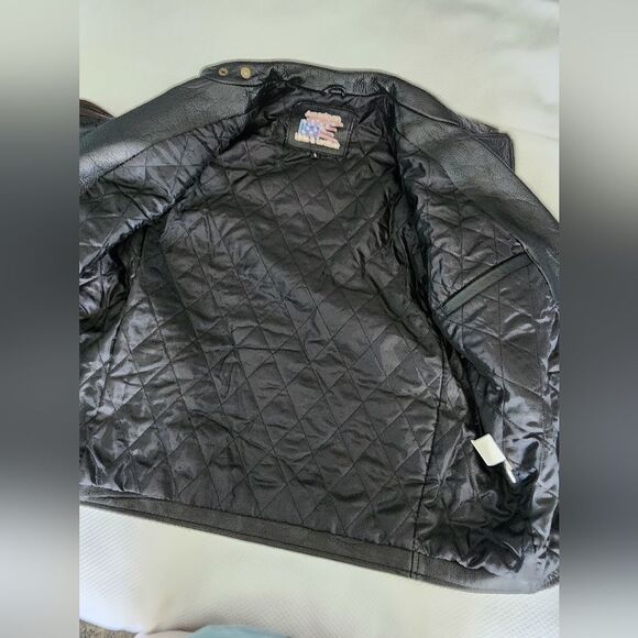 Amadeo Black and Brown Leather Bomber Jacket - Picture 10 of 10